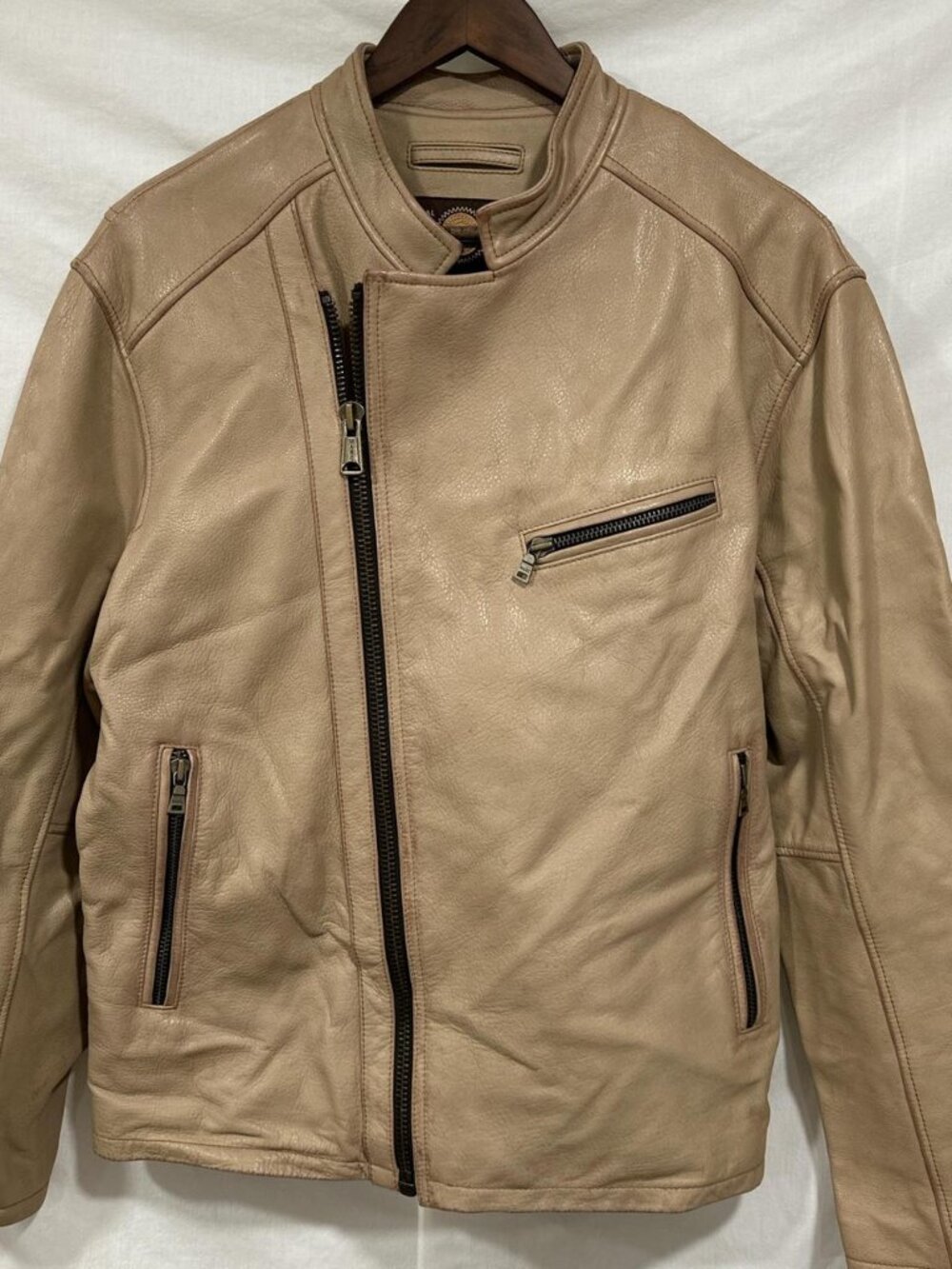Tan leather jacket